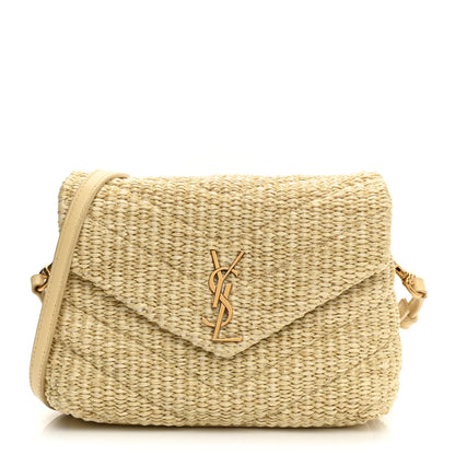 Saint Laurent Raffia Monogram Toy Loulou Chain Satchel Naturale 1 of 10