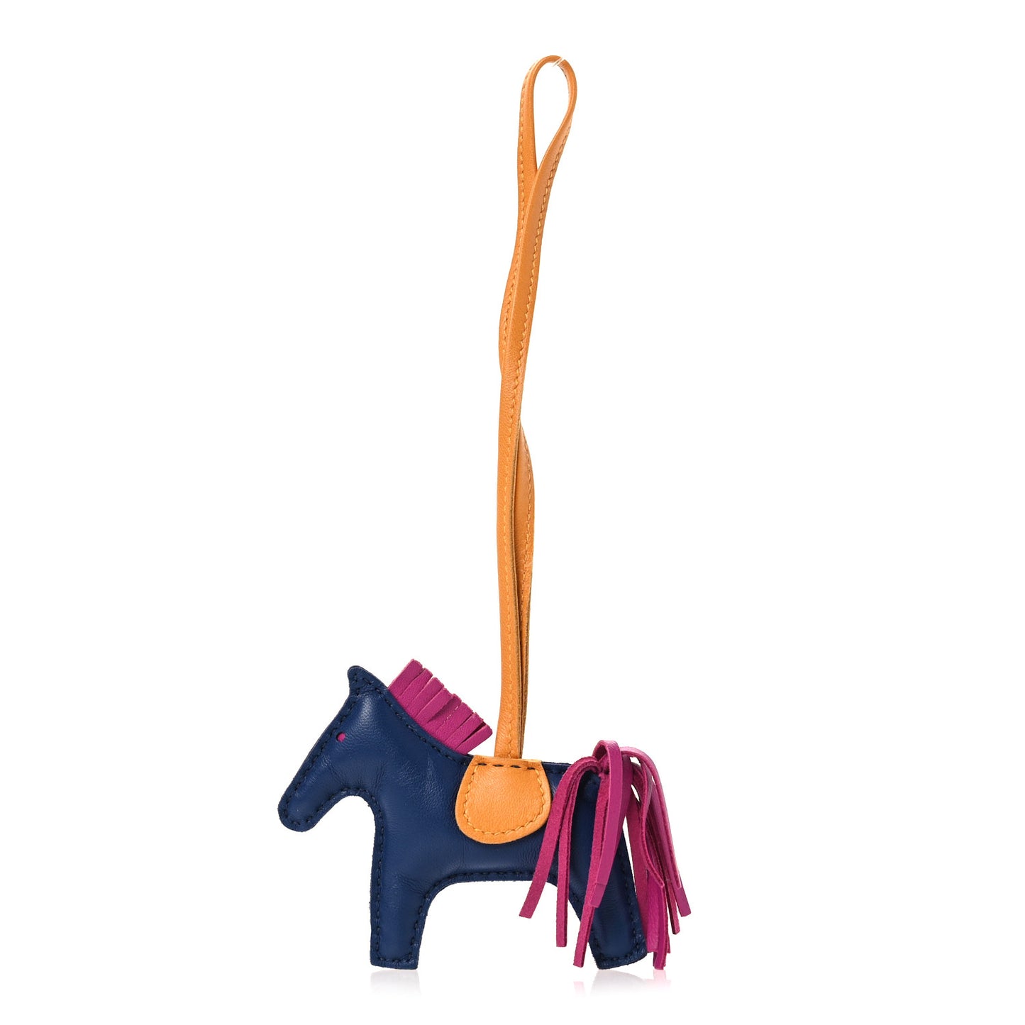 Milo Lambskin Grigri Rodeo Horse Bag Charm PM Bleu Saphir Rose Pourpre Bouton D'Or
