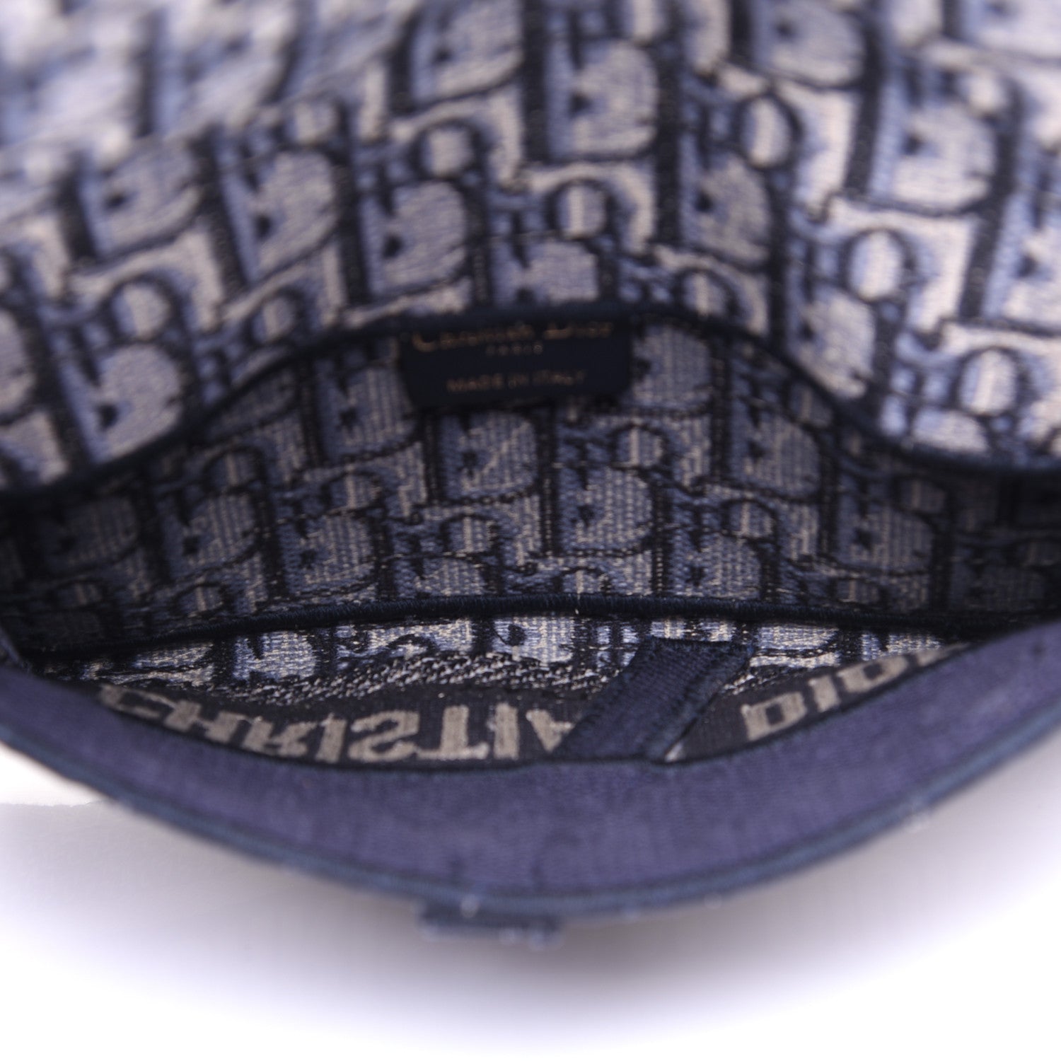 Christian Dior Oblique Slim Saddle Pouch Blue 5 of 12