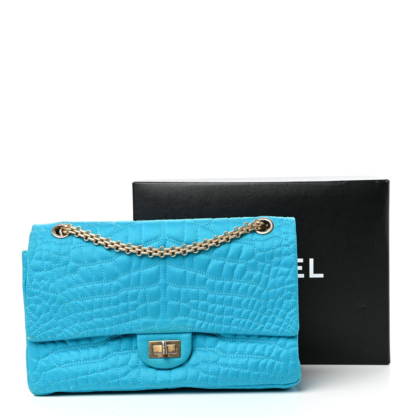 Satin Coco's Croc 2.55 Reissue 225 Flap Turquoise