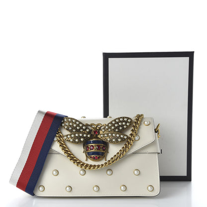 Gucci Nappa Pearl Studded Mini Queen Margaret Broadway Shoulder Bag Mystic White 11 of 11
