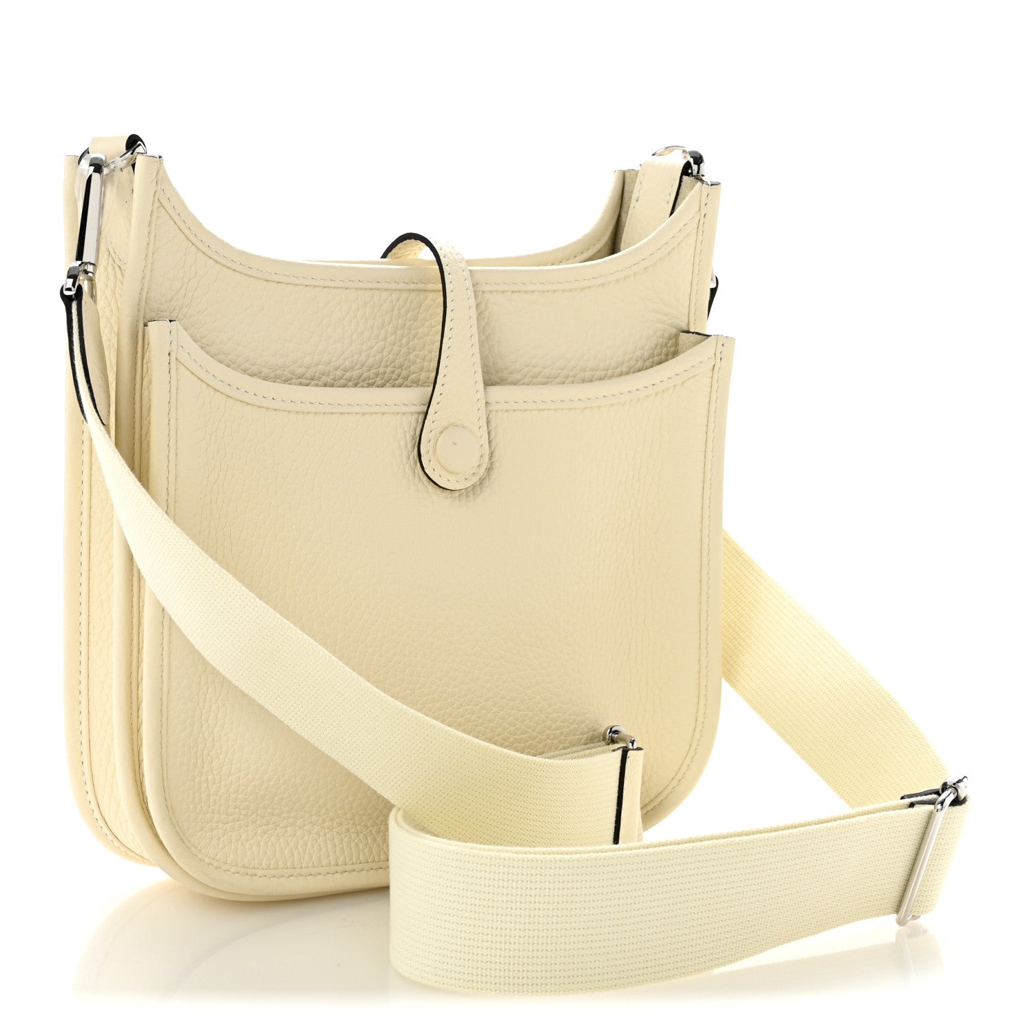 Hermes Taurillon Clemence Evelyne 23 Poche III Cream 2 of 10