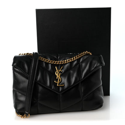 Saint Laurent Lambskin Quilted Toy Loulou Puffer Monogram Chain Satchel Black 11 of 11