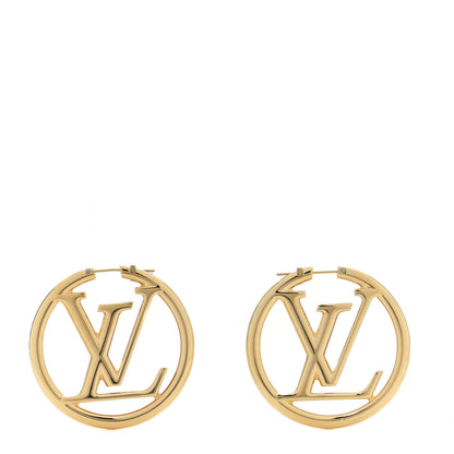 Louis Vuitton Metal Louise Hoop Earrings Gold 1 of 7
