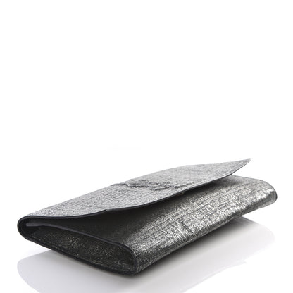 Saint Laurent Metallic Textured Large Belle De Jour Clutch Dark Silver 3 of 8