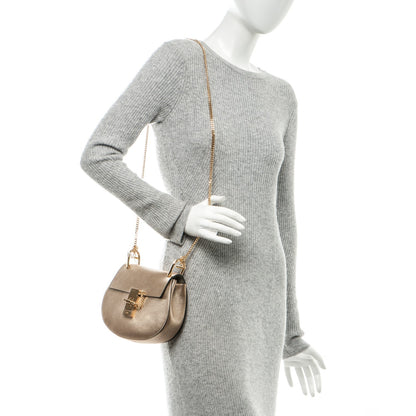 Chloe Metallic Goatskin Mini Drew Shoulder Bag Abstract Gold 2 of 6