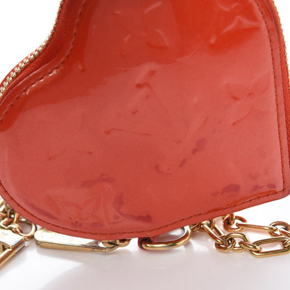 Louis Vuitton Vernis Heart Coin Purse Orange Sunset 7 of 9