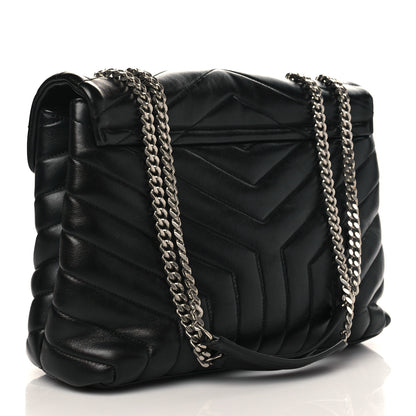 Saint Laurent Calfskin Y Quilted Monogram Medium Loulou Chain Satchel Black 3 of 9