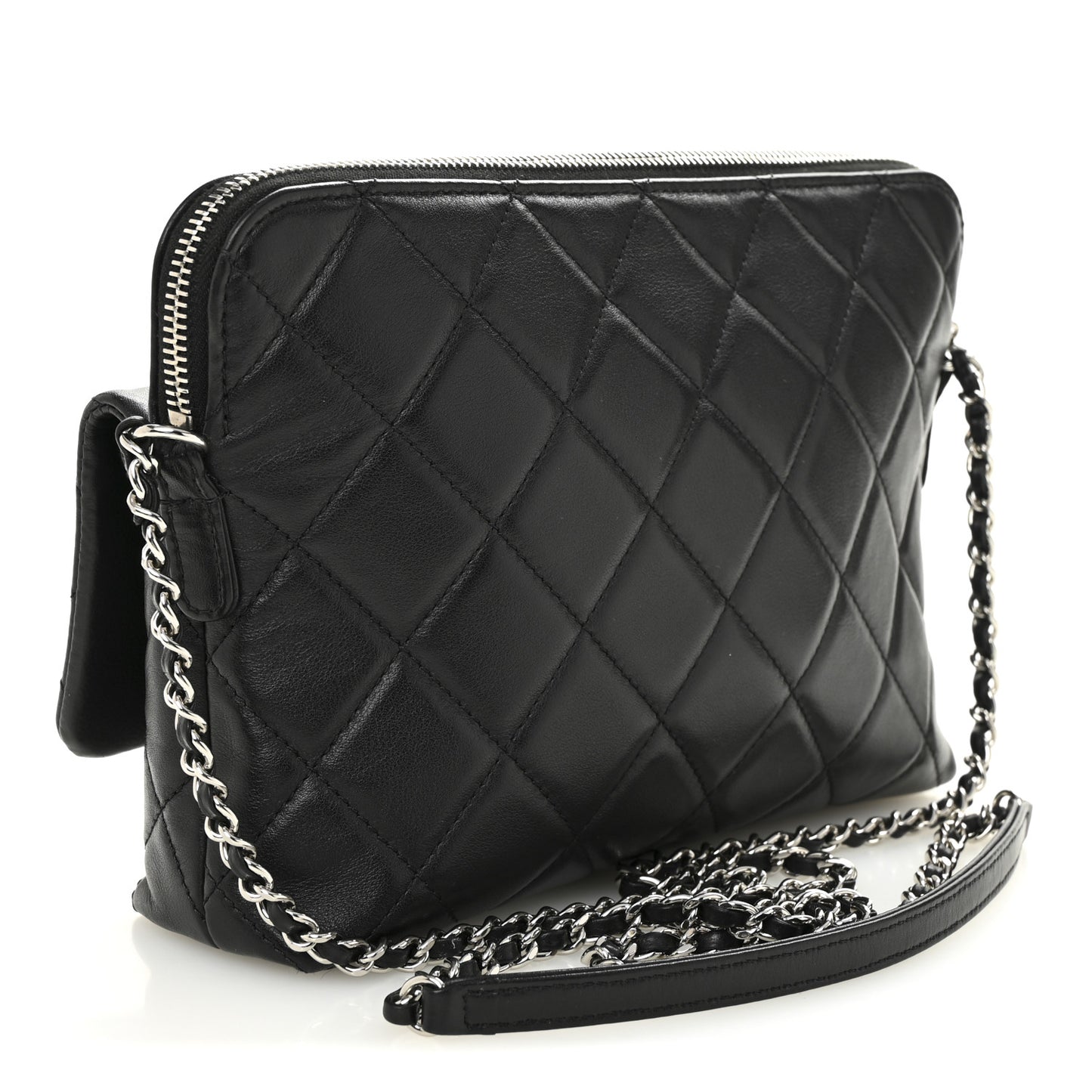 Lambskin Quilted Crossbody Black