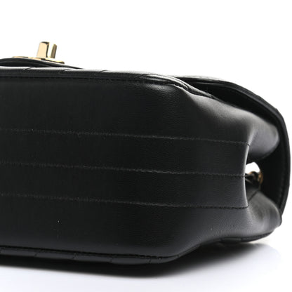 Chanel Lambskin Chevron Quilted Mini Square Flap Black 10 of 11