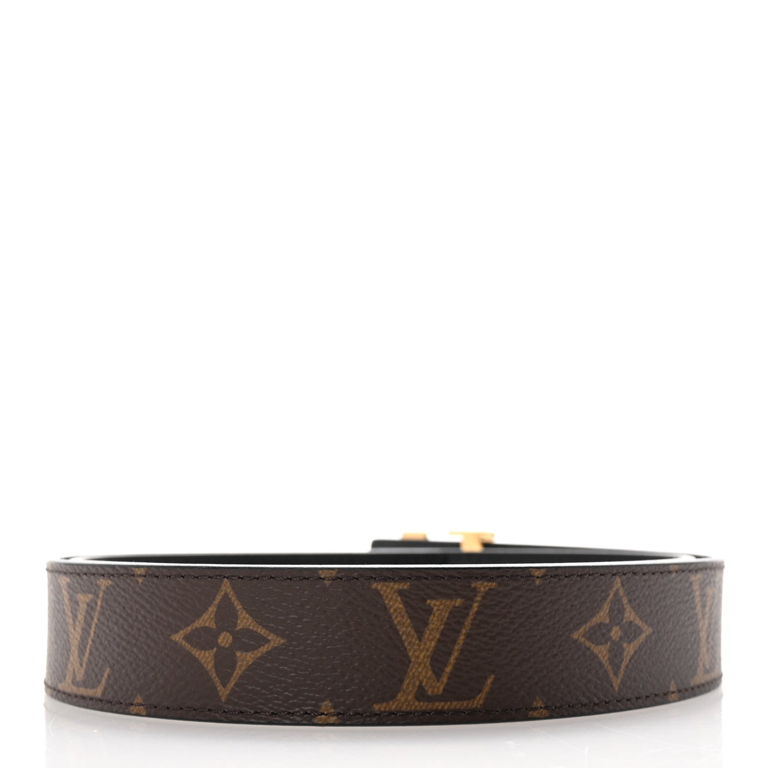 Louis Vuitton Calfskin Monogram 30mm LV Initiales Reversible Belt 80 32 Black 2 of 6