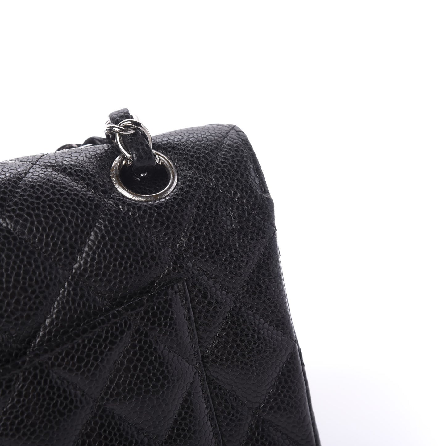 Caviar Quilted Small Double Flap Black