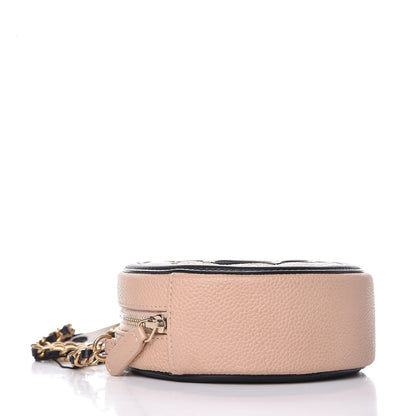Chanel Caviar Quilted Round Filigree Crossbody Beige Black 4 of 8