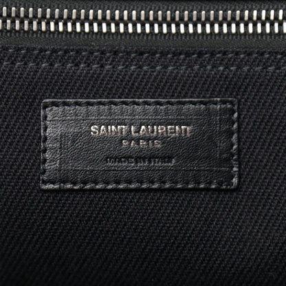 Saint Laurent Linen Calfskin Rive Gauche Tote Black 6 of 10