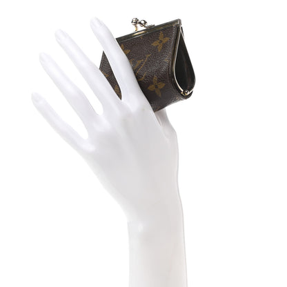 Louis Vuitton Monogram Mini Kiss Lock Coin Purse 2 of 6
