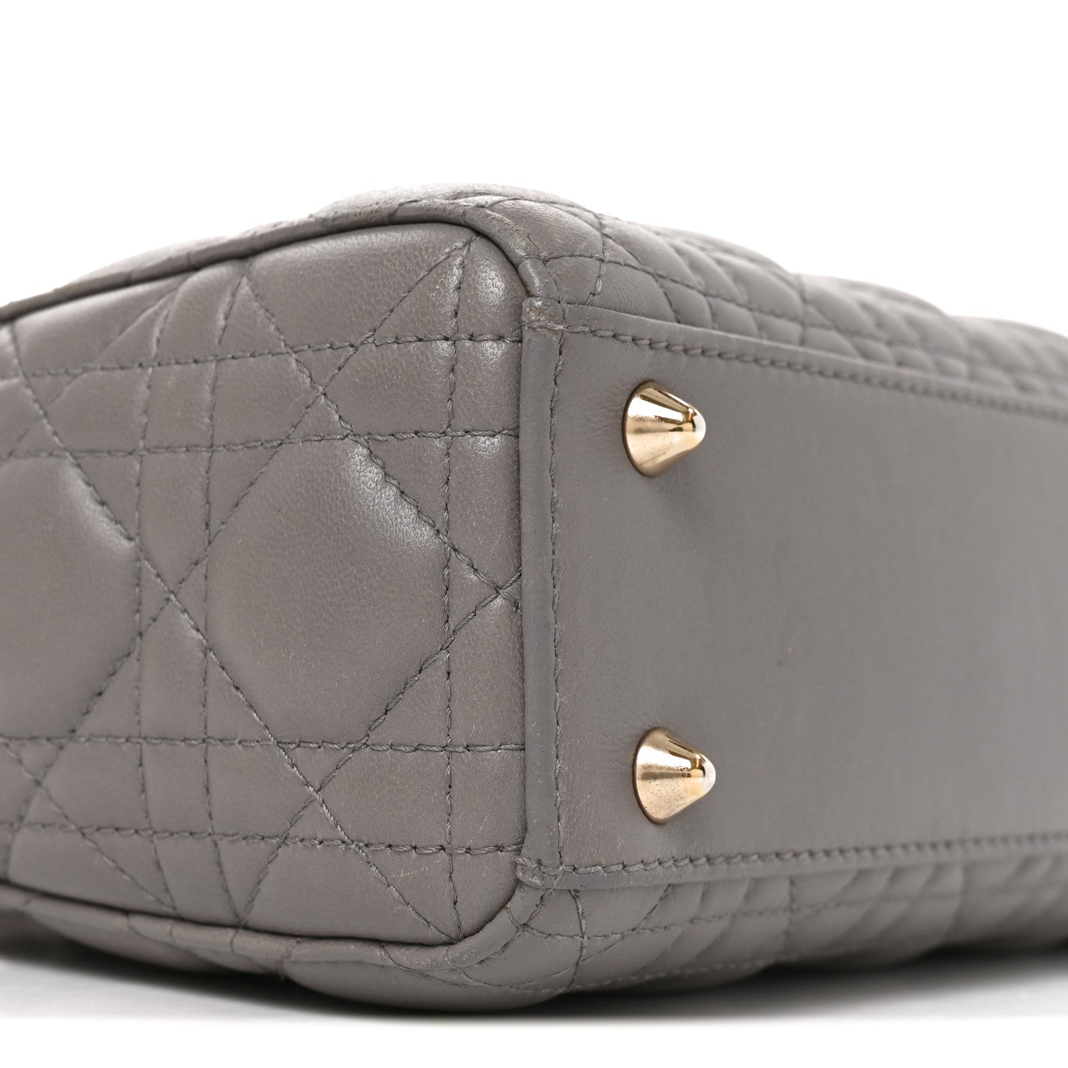 Christian Dior Lambskin Cannage Small My ABCDior Lady Dior Grey 9 of 10