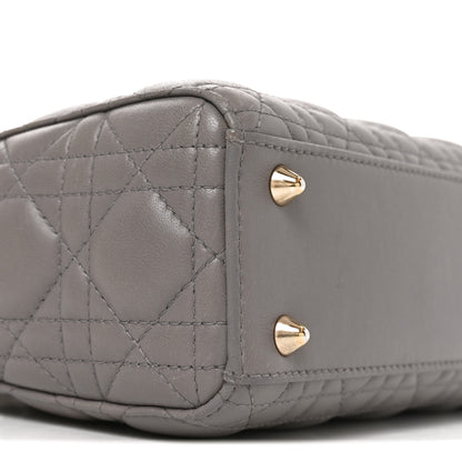 Christian Dior Lambskin Cannage Small My ABCDior Lady Dior Grey 9 of 10
