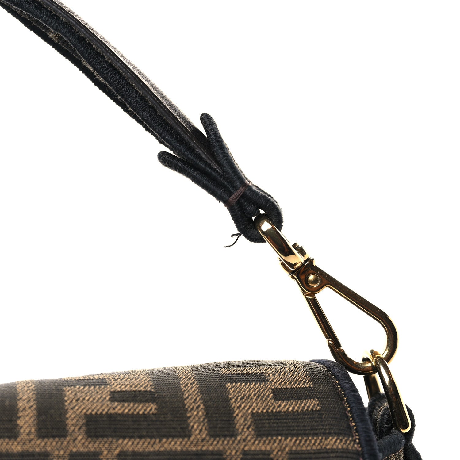 Fendi Fabric Jacquard FF 1974 Medium Baguette Tobacco Moro Black 9 of 9