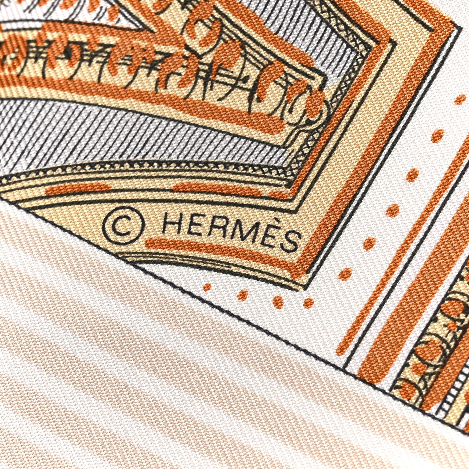 Hermes Silk Grand Theatre Nouveau Scarf 90 Rose Pale Etoupe 2 of 5