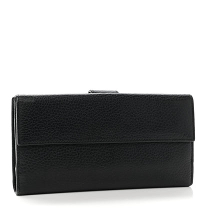 Gucci Pebbled Calfskin Continental Wallet Black 3 of 8
