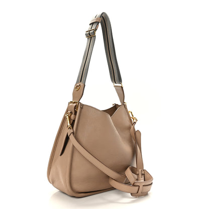 Prada Vitello Daino Soft Hobo Messenger Bag Cammeo 3 of 8