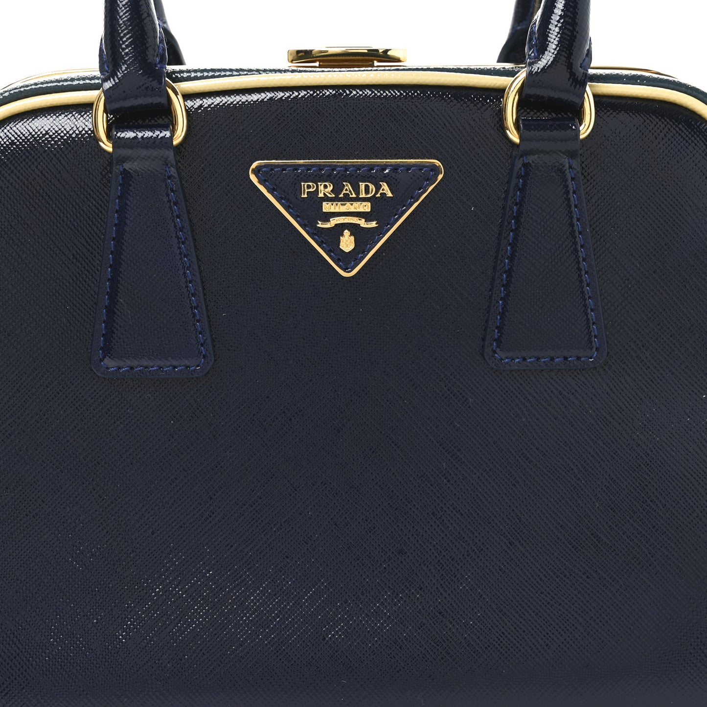 Saffiano Vernice Pyramid Bag Royal Azzurr