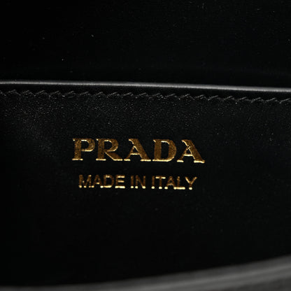 Prada Vernice Metal Triangle Logo Flap Shoulder Bag Black 6 of 9