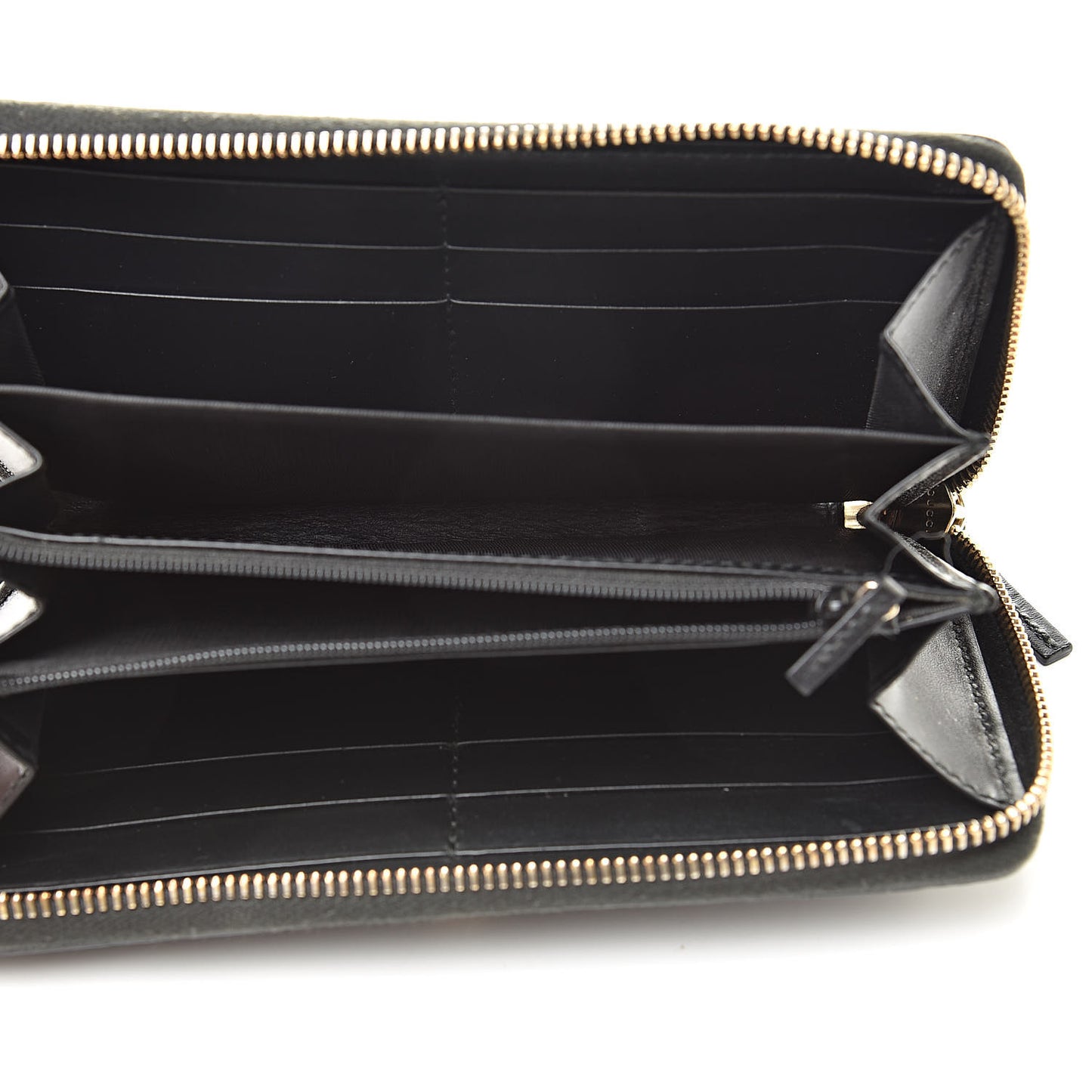 Guccissima Bow Zip Around Wallet Black