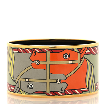 Hermes Enamel Printed Quadrige Extra Wide Bracelet 65 3 of 5