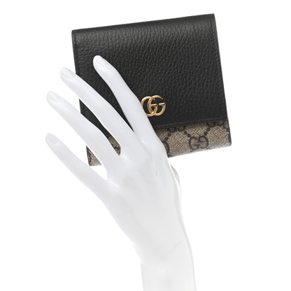 Gucci Dollar Calfskin GG Supreme Monogram Medium GG Marmont Wallet Black Beige Ebony 2 of 6