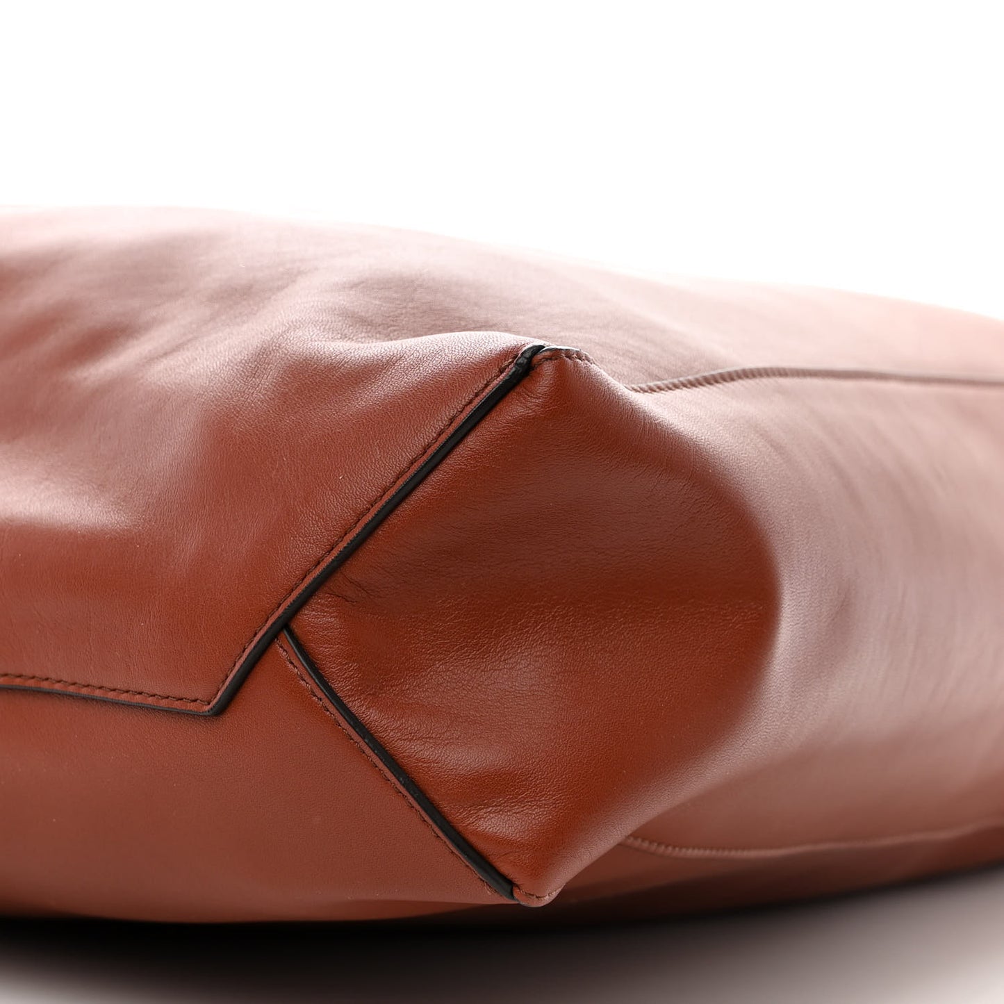 Calfskin Vertical Clasp Cabas Marron Terracotta
