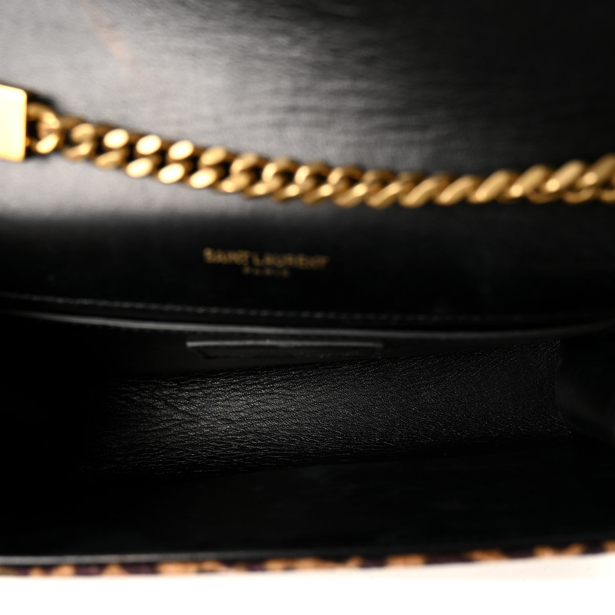 Saint Laurent Velvet Leopard Print Small Monogram Kate Satchel Manto Natural 5 of 10