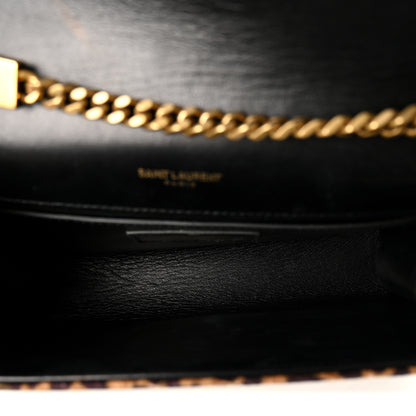Saint Laurent Velvet Leopard Print Small Monogram Kate Satchel Manto Natural 5 of 10