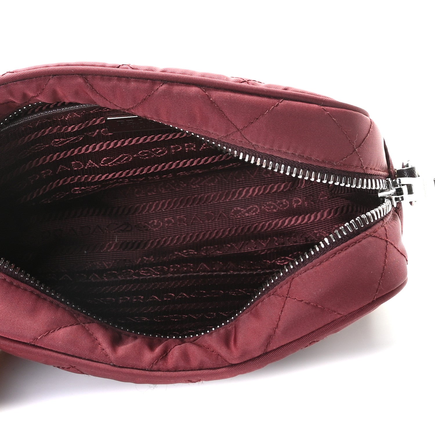 Prada Nylon Tessuto Impuntu Quilted Crossbody Bag Granato 4 of 7