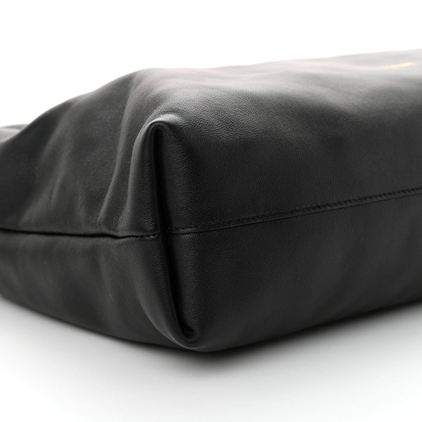 Mellow Nappa Donut Chain Large Flamenco Knot Clutch Black