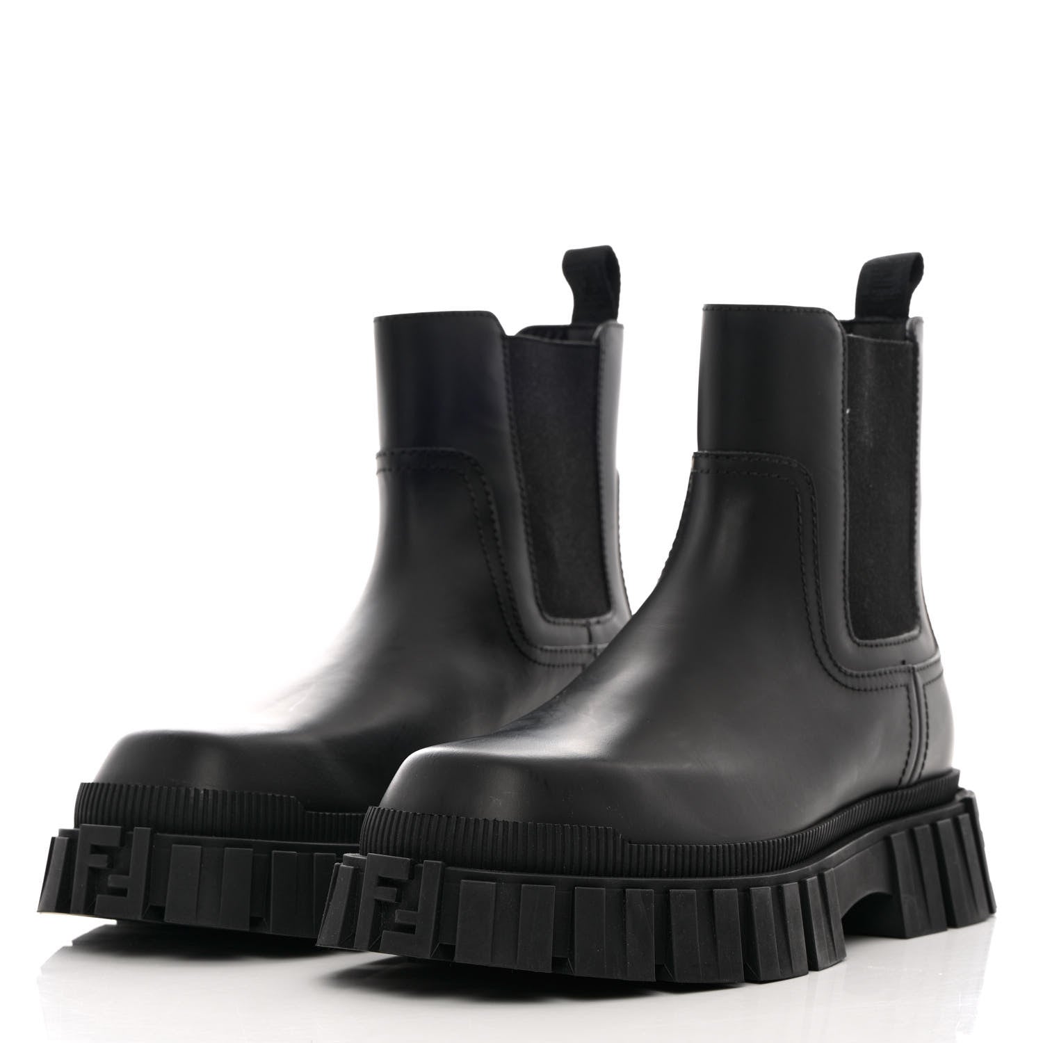 Fendi Calfskin Rubber Mens Fendi Force Chelsea Boots 9 Black 3 of 12