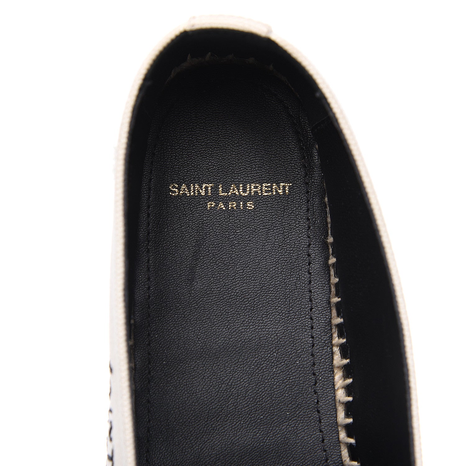 Saint Laurent Canvas Nappa Elba Light Logo Embroidered Espadrilles 41 Panna 6 of 8