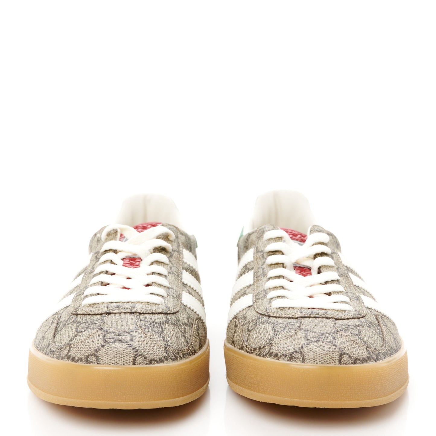 X ADIDAS GG Supreme Monogram Mens Gazelle Sneakers 10.5 Beige Ebony Off White New Shamarock