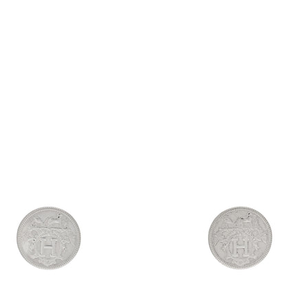 Hermes Sterling Silver TPM Ex-Libris Earrings 1 of 5