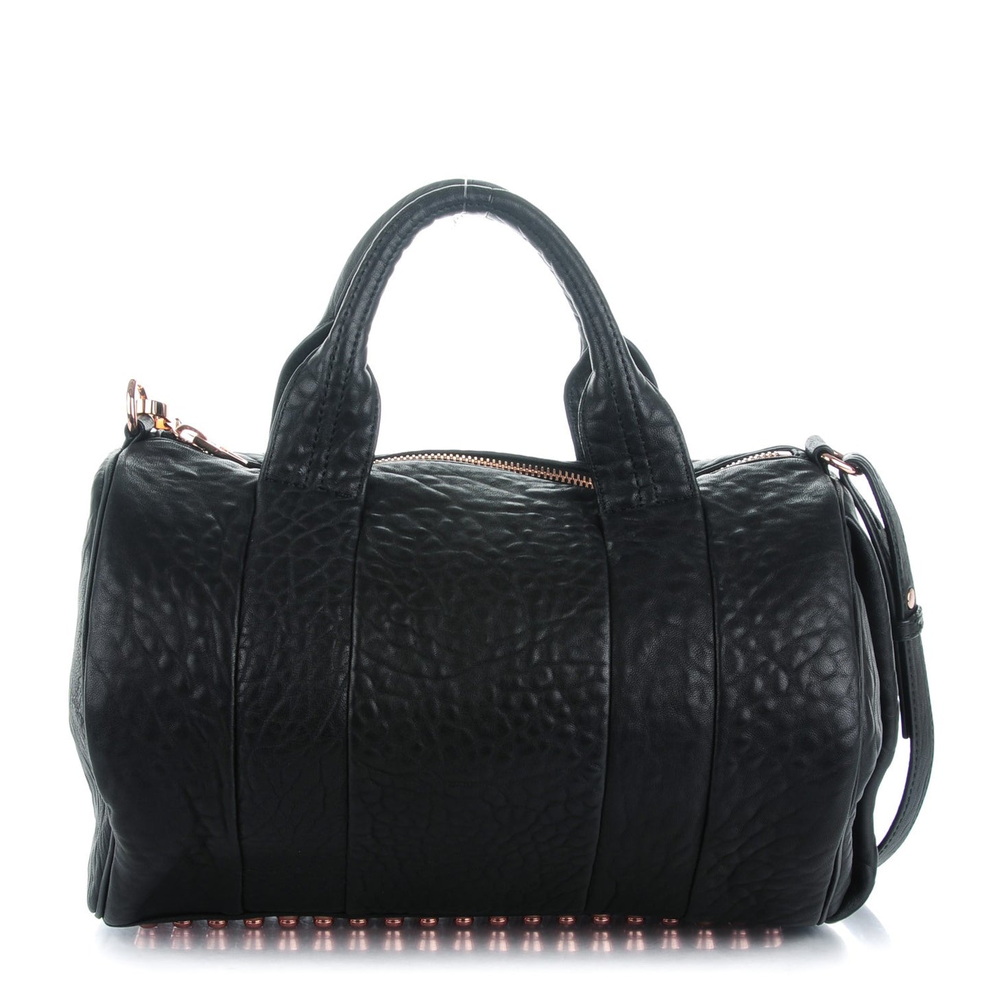 Pebbled Lambskin Rocco Black Rose Gold Hardware