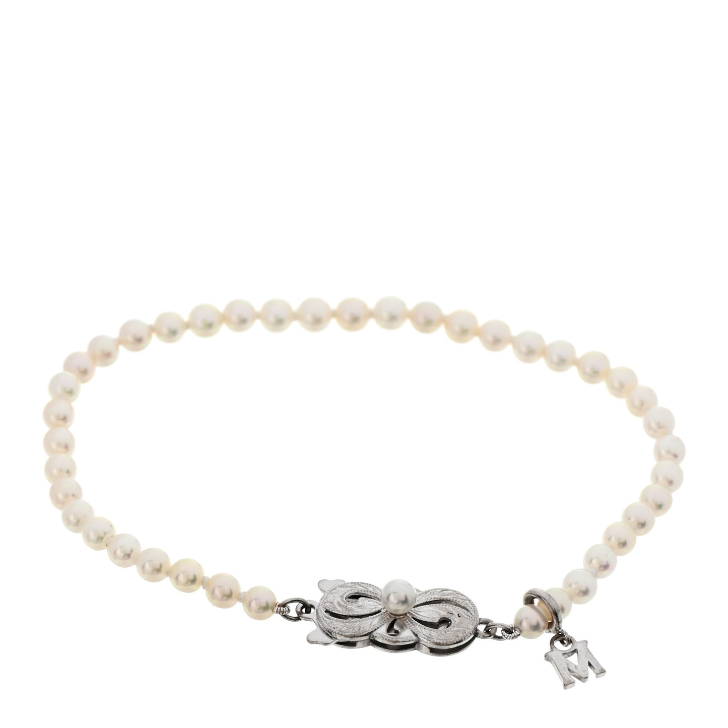 18K White Gold Akoya Pearl 3.5-4mm Strand Bracelet