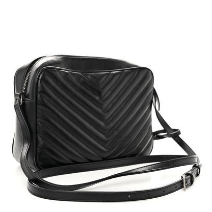 Saint Laurent Calfskin Matelasse Monogram Lou Camera Bag Black 3 of 9