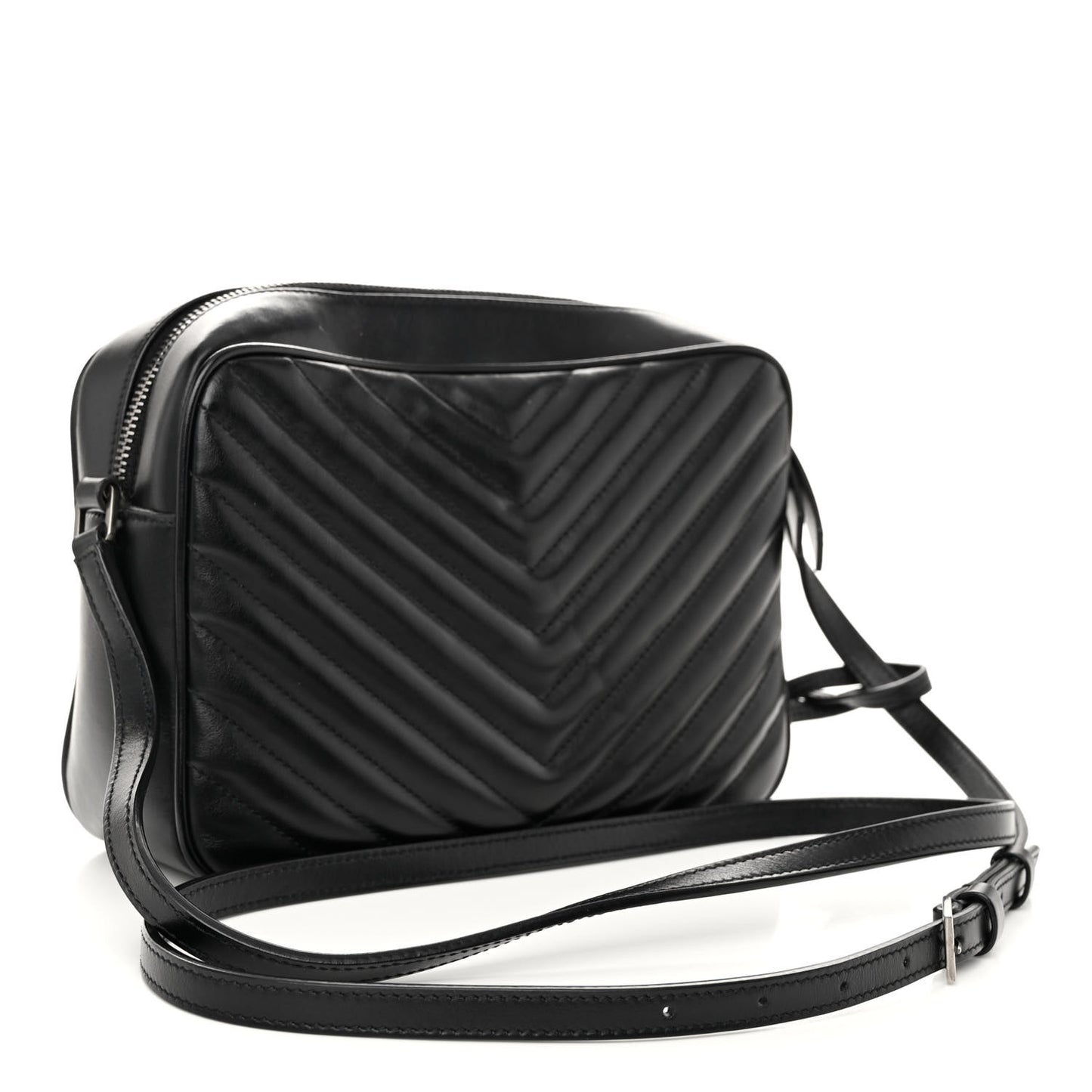 Calfskin Matelasse Monogram Lou Camera Bag Black