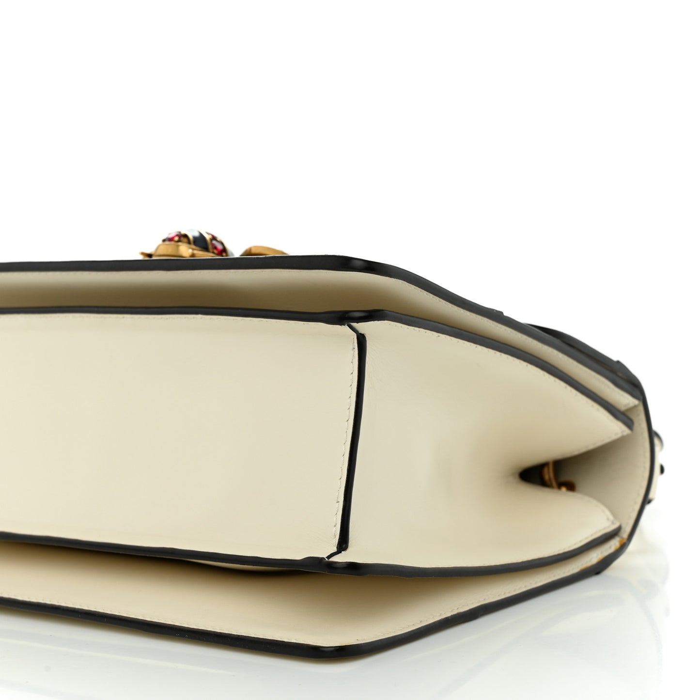 Calfskin Sylvie Web Small Queen Margaret Top Handle Bag White
