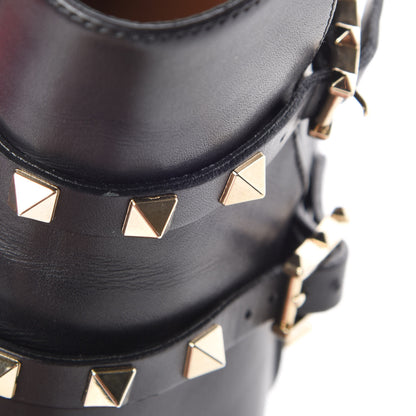 Valentino Garavani Calfskin Rockstud Double Buckle 65mm Ankle Boots 36 Black 9 of 16