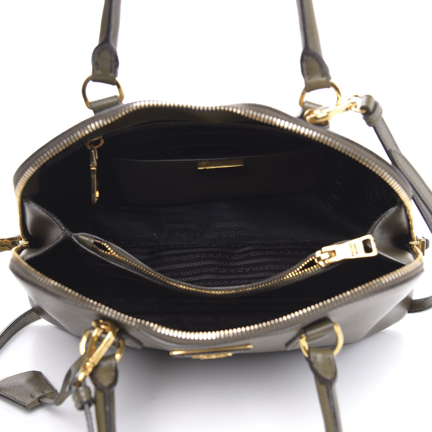 Prada Saffiano Lux Medium Promenade Tote Militare 6 of 17