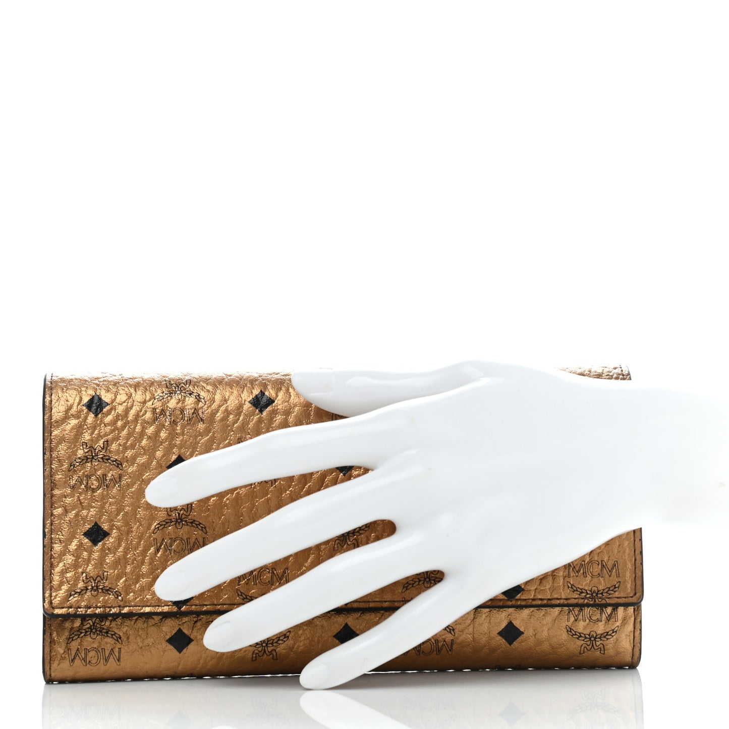 Metallic Visetos Continental Flap Wallet Gold