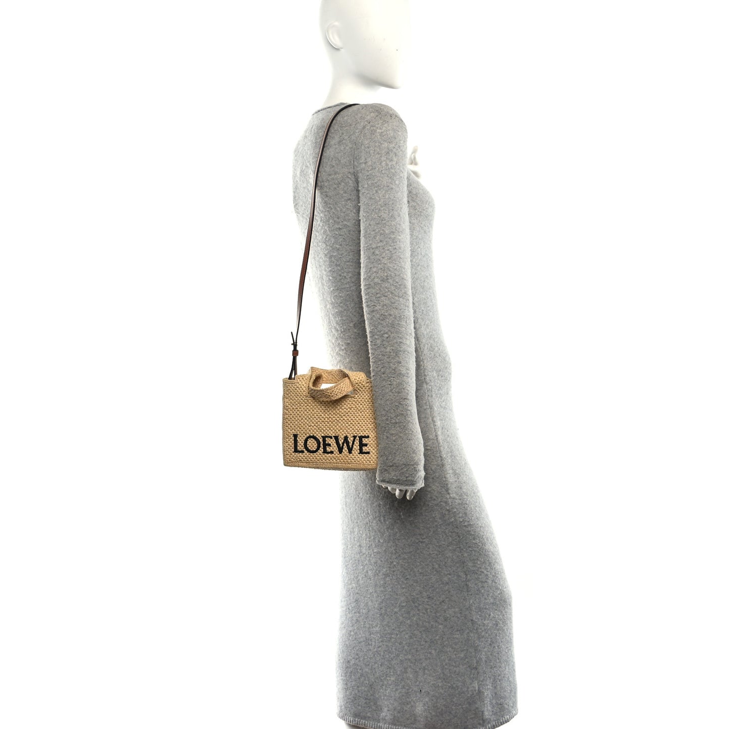 X PAULA'S IBIZA Raffia Font Tote Natural Tan