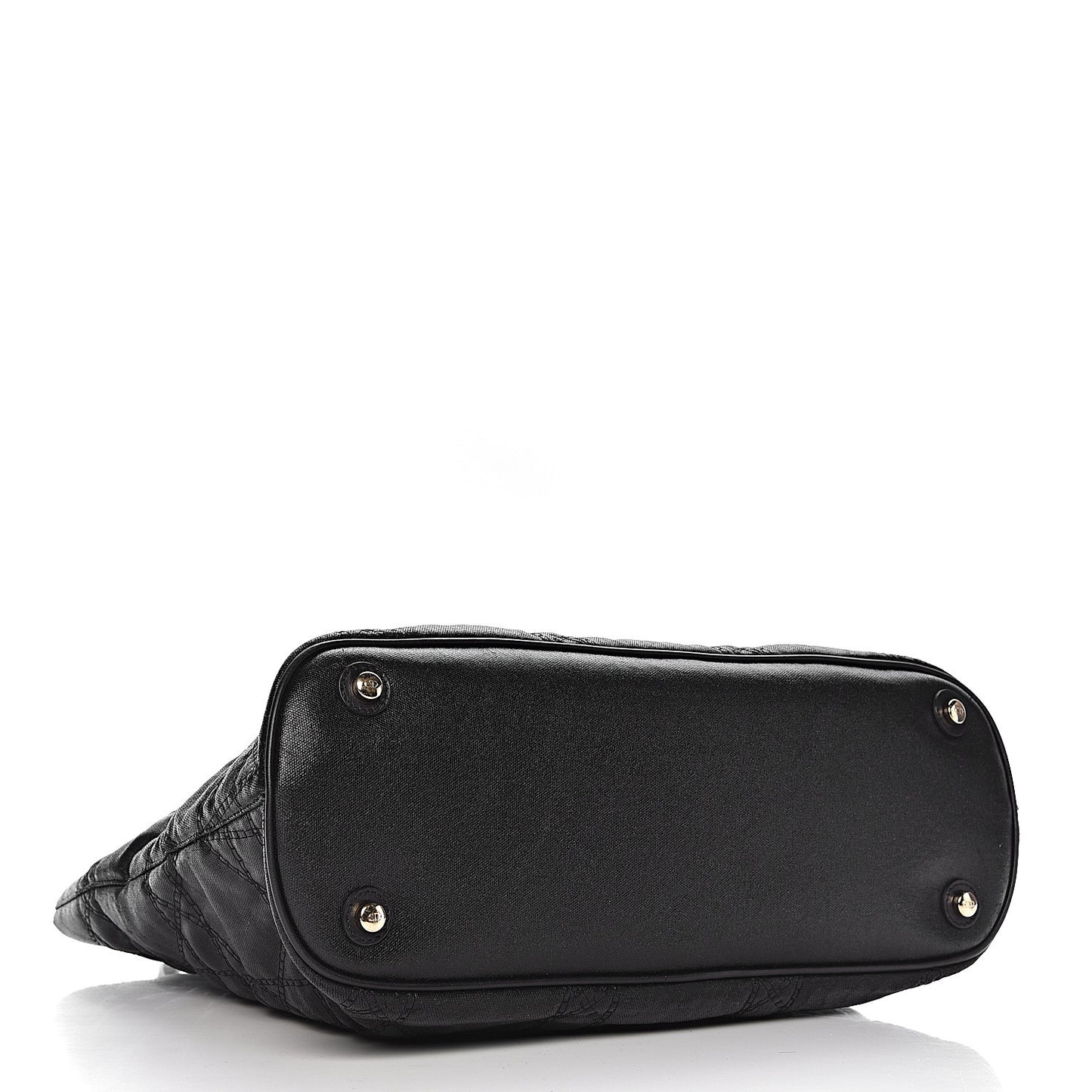 Coated Canvas Cannage Large Dior Soft Shopping Tote Black