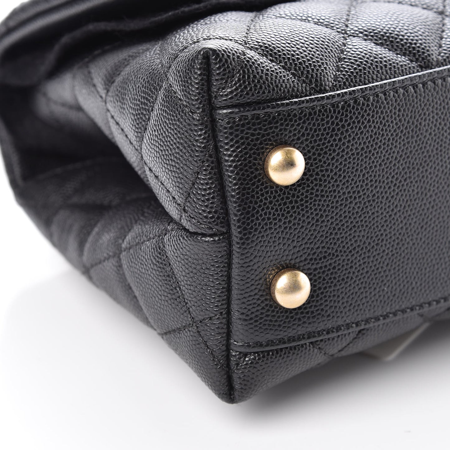 Caviar Quilted Mini Coco Handle Flap Black